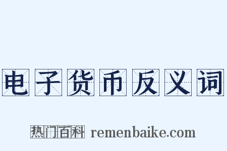 电子货币反义词是什么意思的图片
